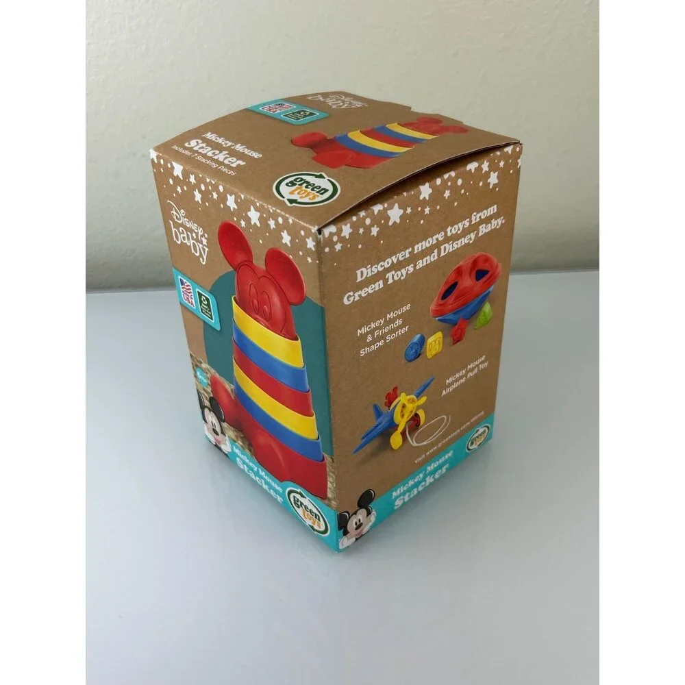 Disney Baby Mickey Mouse Plastic Stacker Toy 6mo+ New, Open Box Green Toys Gift